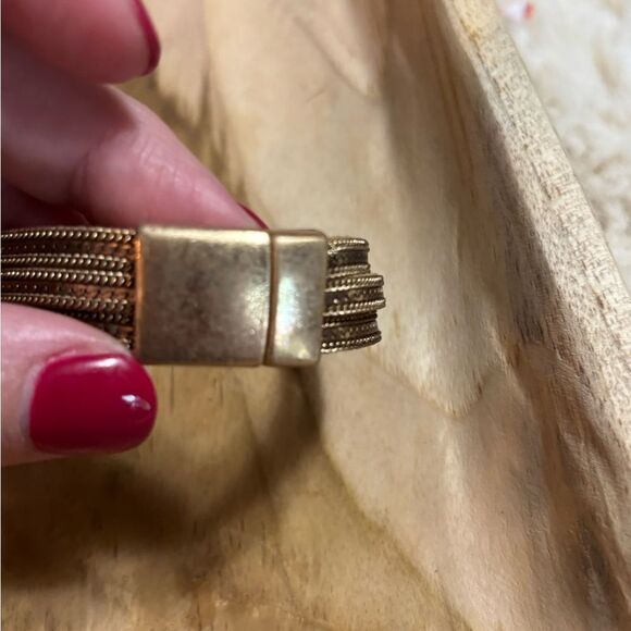 Urban Outfitters Leather Triple-Strand Bracelet Magnetic Close - Picture 2 of 3